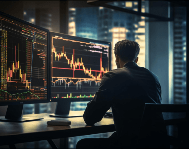 Trader looking at stock charts